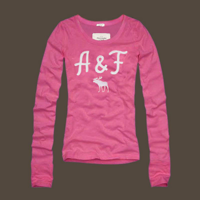 Abercrombie Fitch Mujeres De Cuello Redondo Largo Remera AF8148